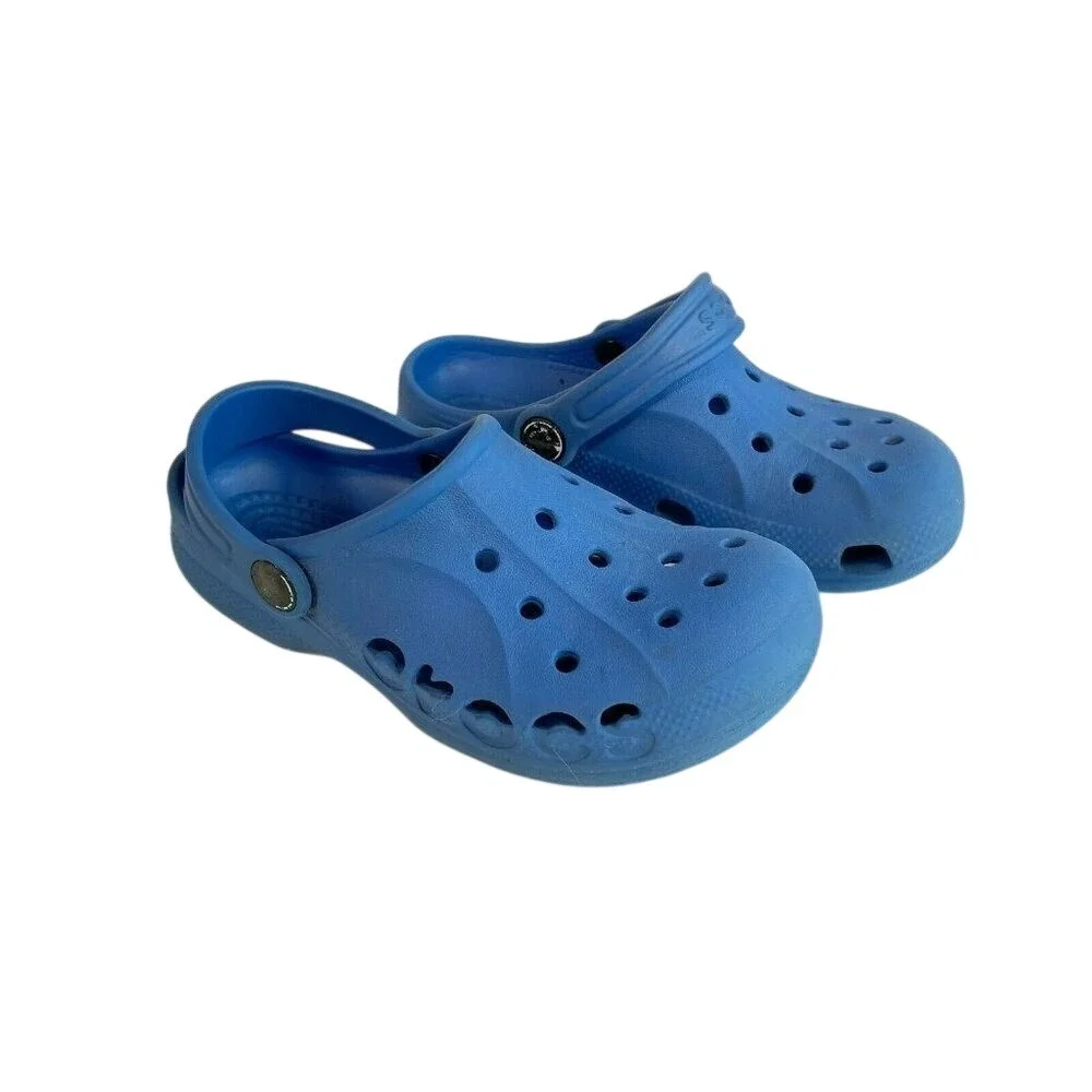 Crocs Unisex Baya Classic Clogs Blue Kids Junior 12/13 Slip On Waterproof Sandal